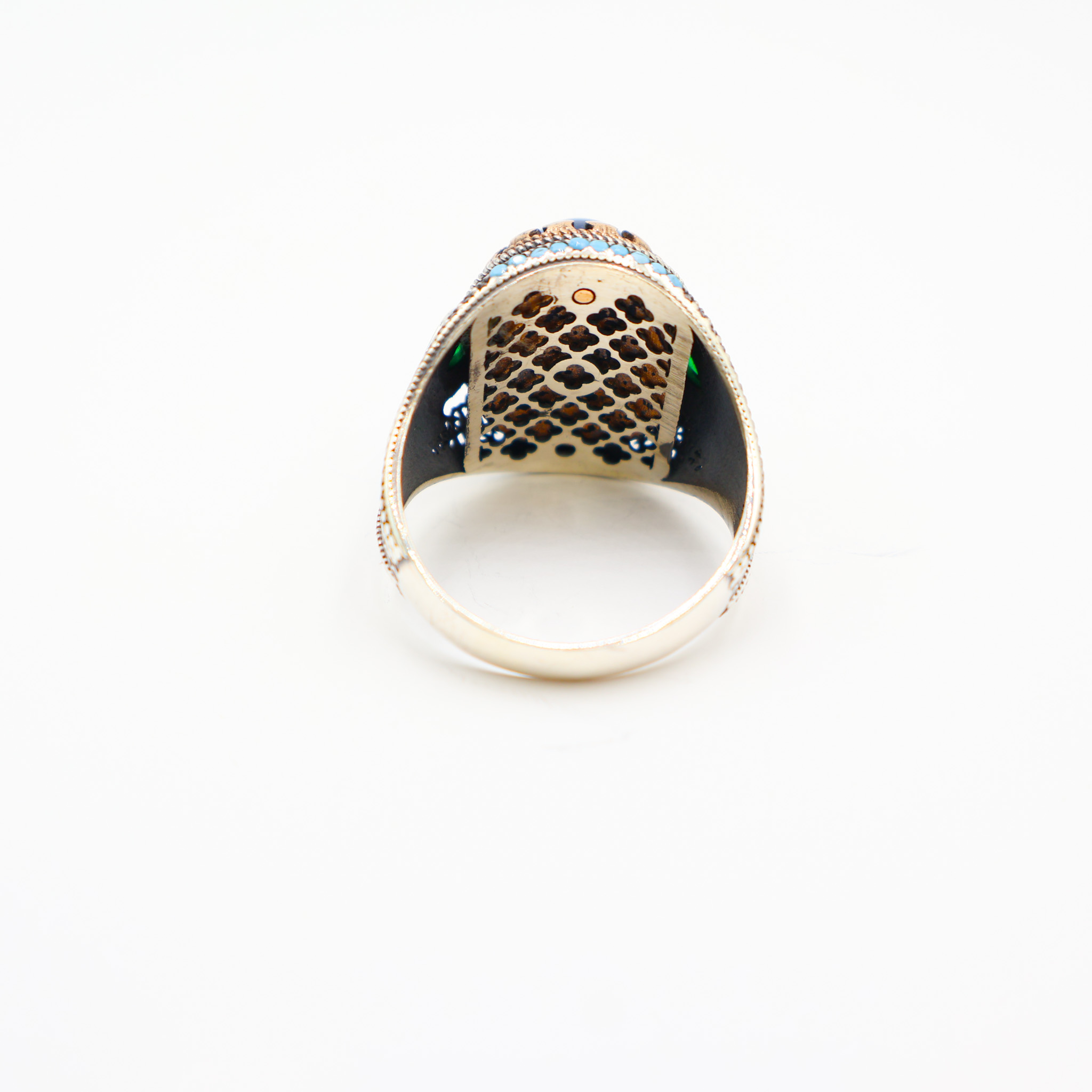 Bague Homme avec Zircon Bleu – Image 4