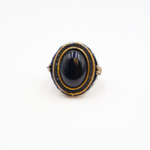 Bague Homme en argent 925 avec Pierre onyx noir