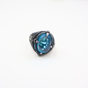 Bague Homme argent 925 pierre bleu