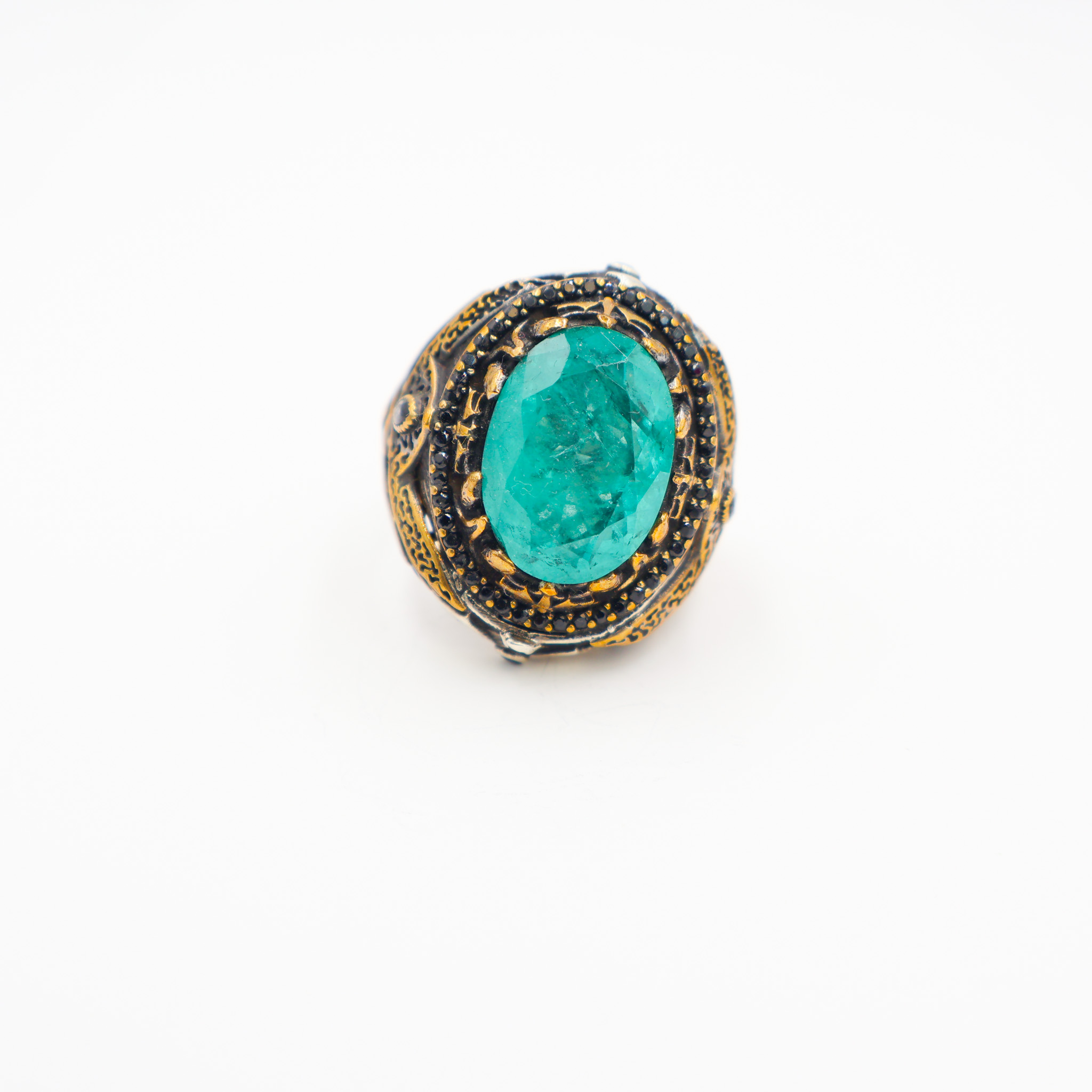 Bague Homme argent 925 pierre tourmaline