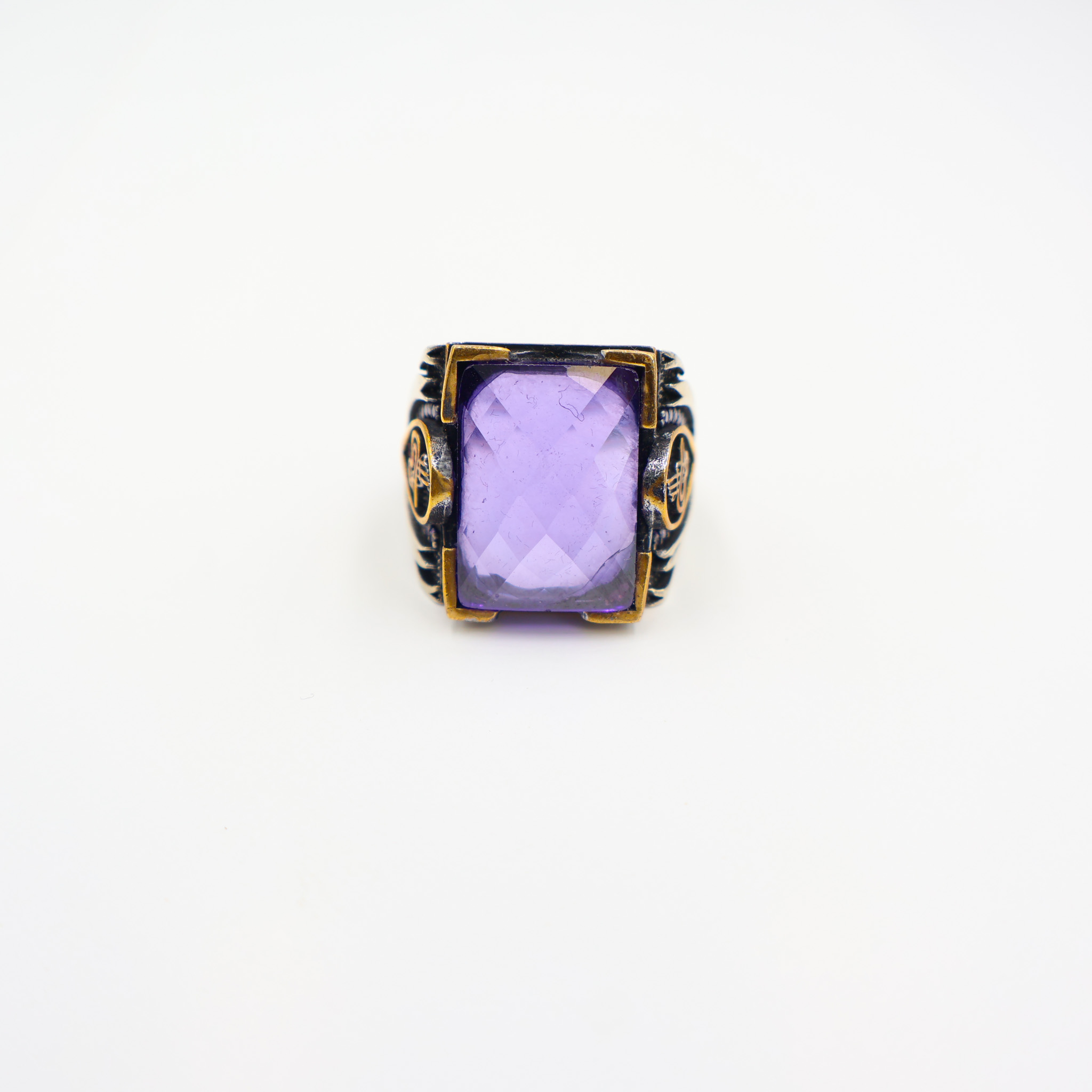 Bague en argent 925 Pierre zircon améthyste