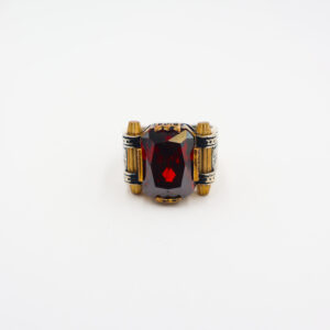 Bague en Argent 925 Pierre Zircon Rouge