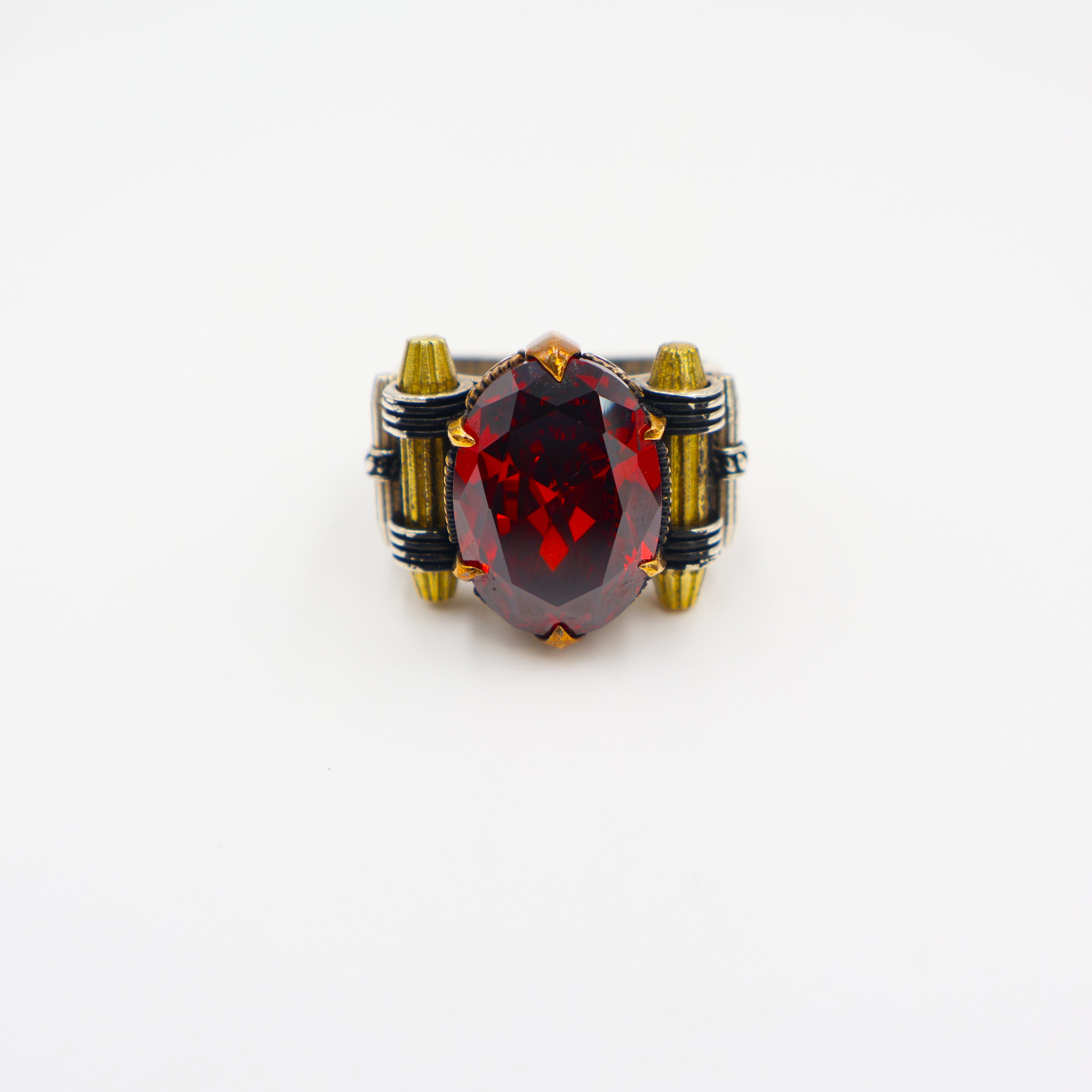 Bague en Argent 925 Pierre Zircon Rouge