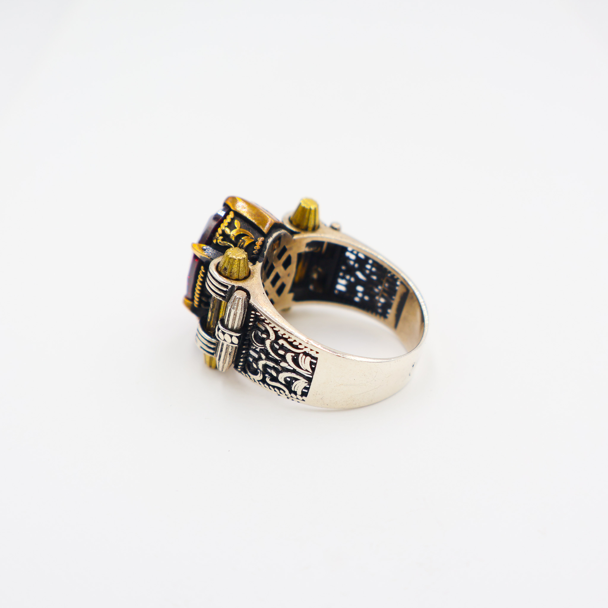 Bague en Argent 925 Pierre Zircon Rouge – Image 3