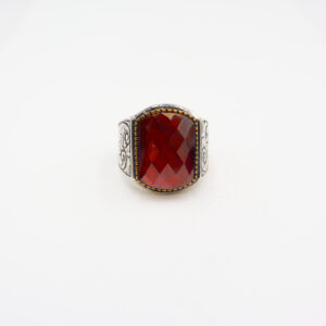 Bague en argent 925 Pierre Zircon rouge