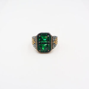 Bague en argent 925 pierre zircon vert
