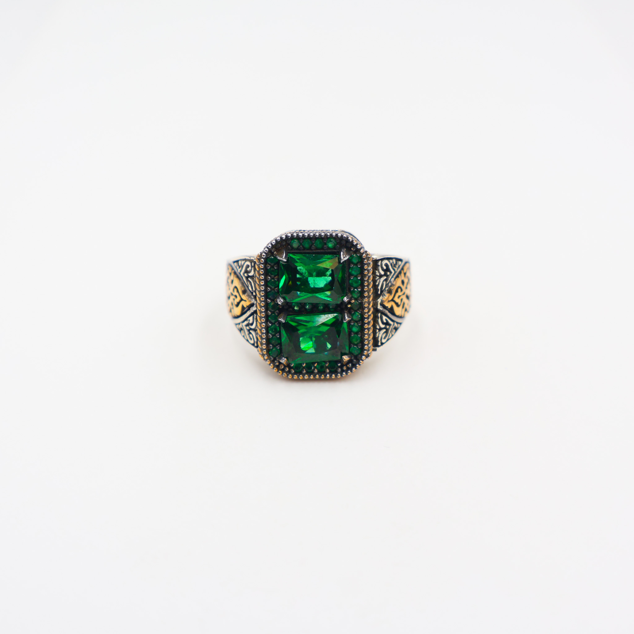 Bague en argent 925 pierre zircon vert