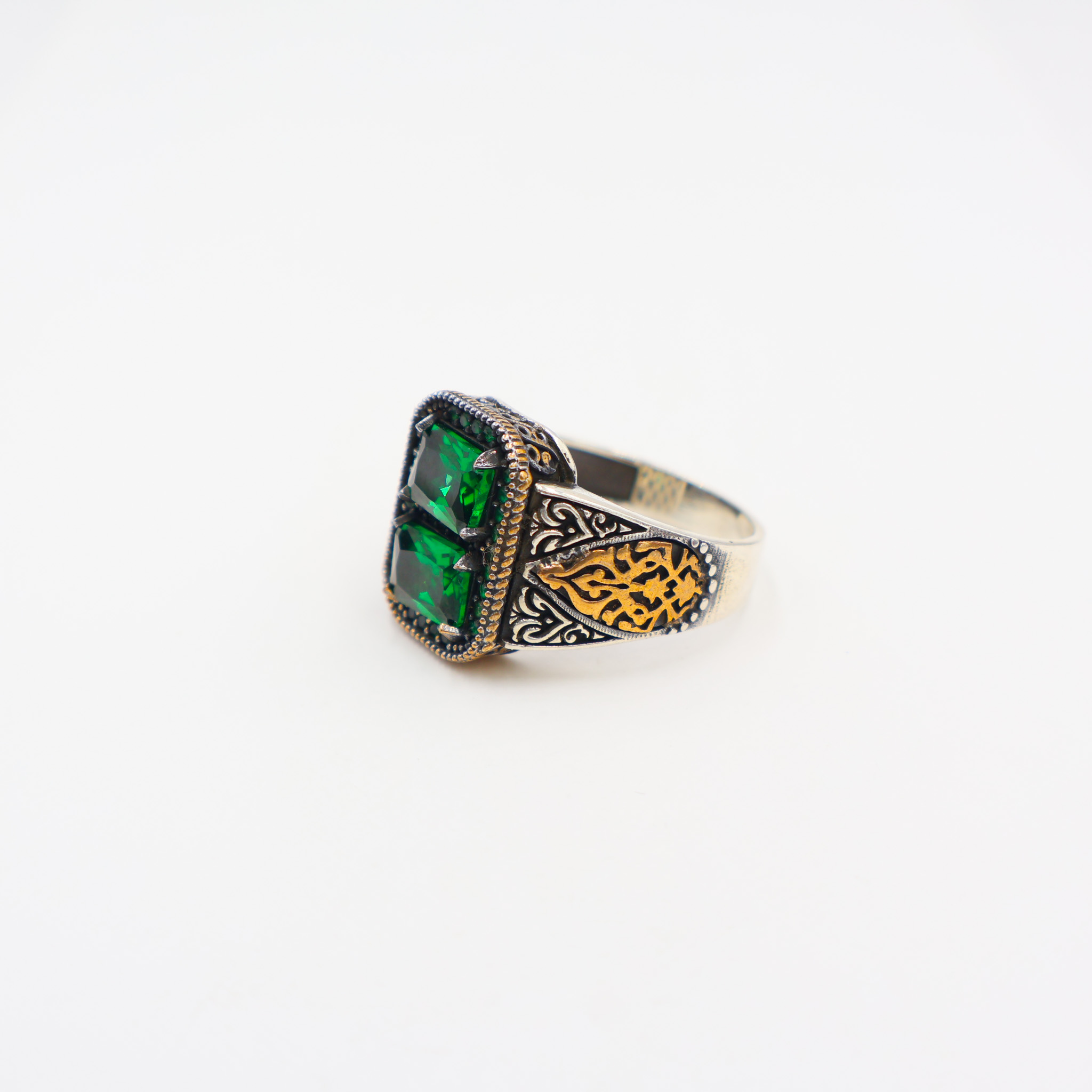 Bague en argent 925 pierre zircon vert – Image 3