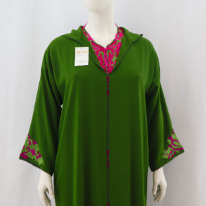 Jellabe deux pièces couleur verte et rouge