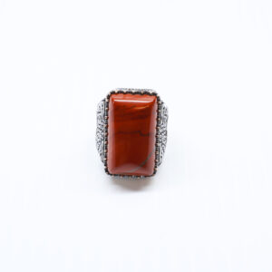 Bague en argent 925 Pierre Jaspe Rouge