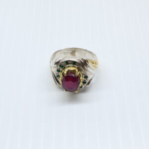 Bague en Argent 925 Pierre Rubis